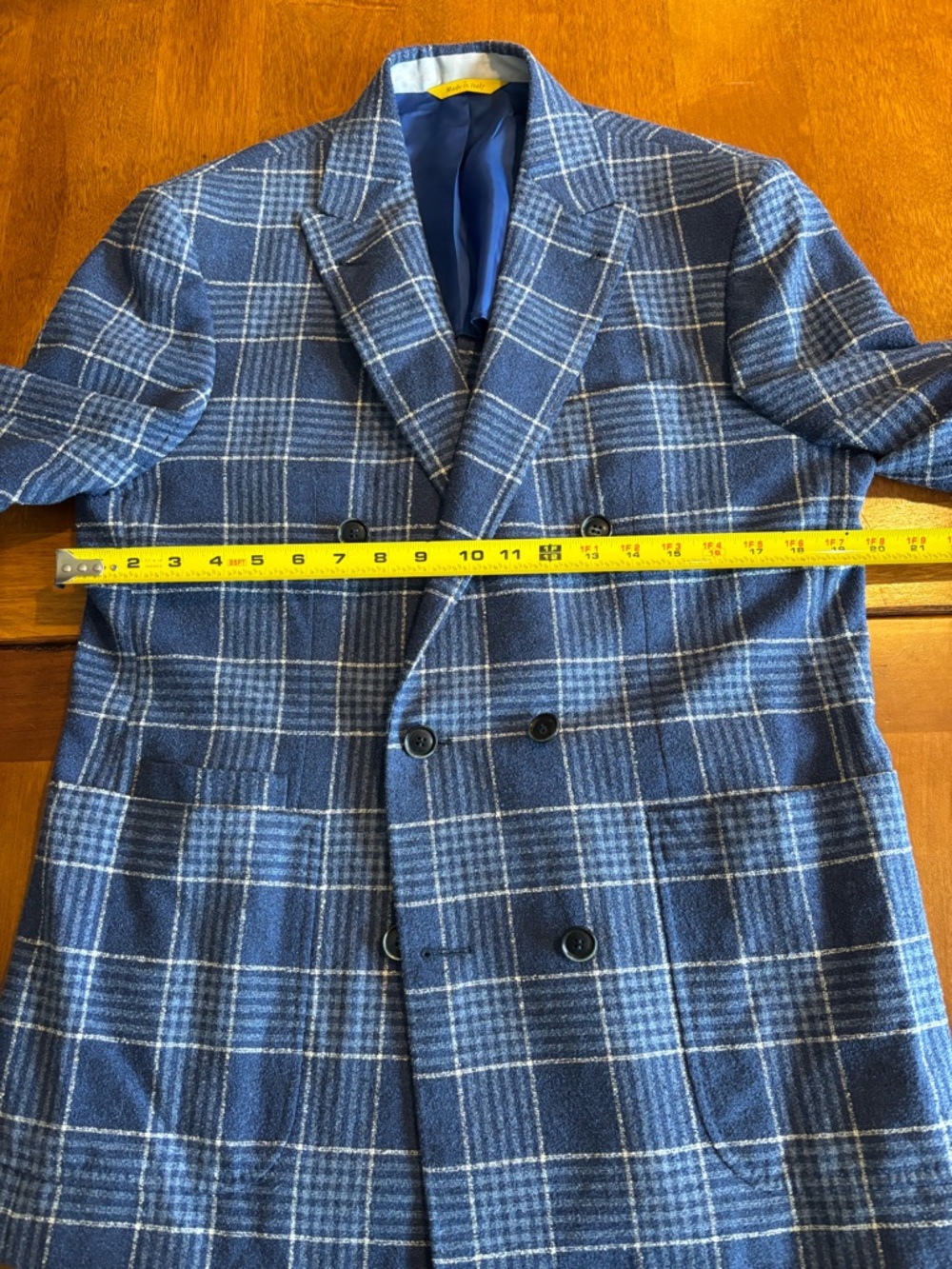 Canali Kei Double-Breasted Navy Plaid Sport Coat 40R - Picture 4 of 11